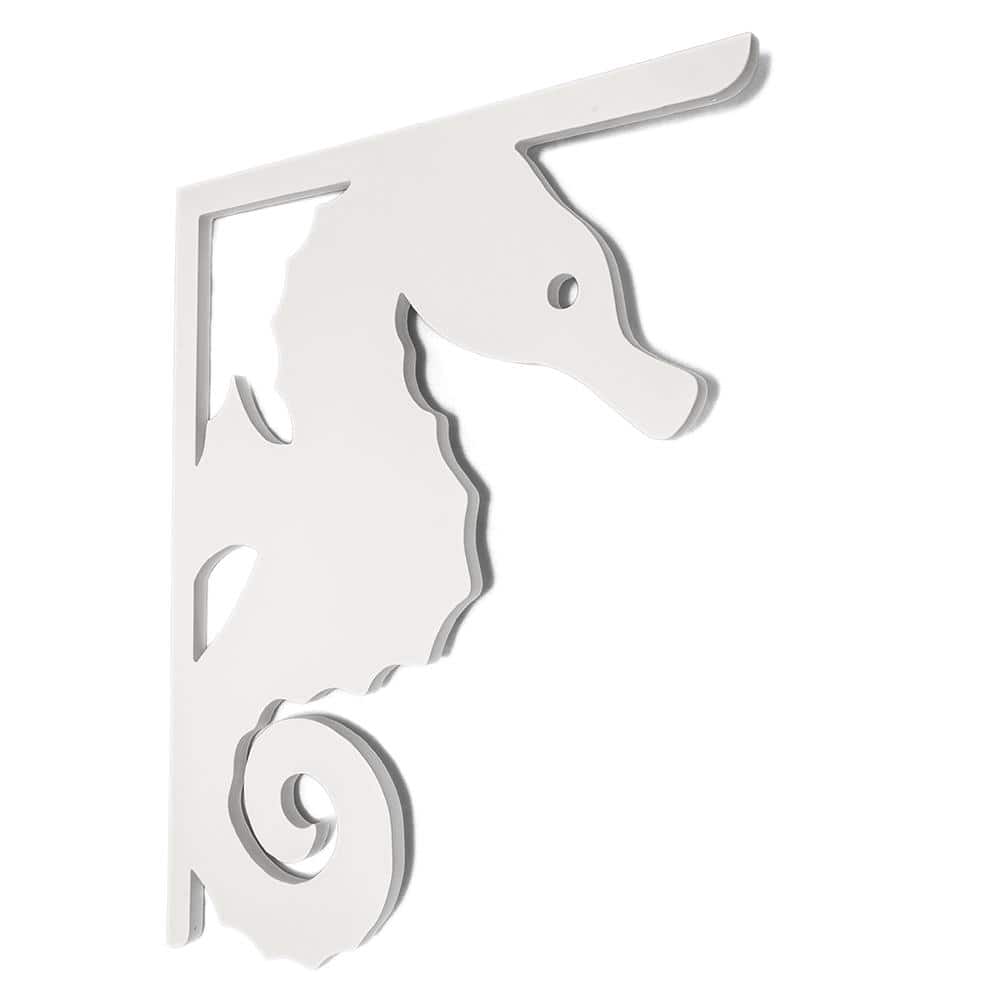 Decorative 16 in. Paintable PVC Seahorse Mailbox or Porch Bracket - Hercitys