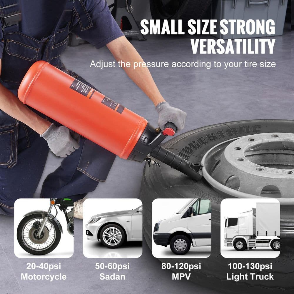 Tire Bead Seater,150 PSI, Handheld 2.4 Gal/9 L Air Bead Seater, Portable Inflation Tool,87-116 PSI for Trucks, ATVs,Cars - Hercitys