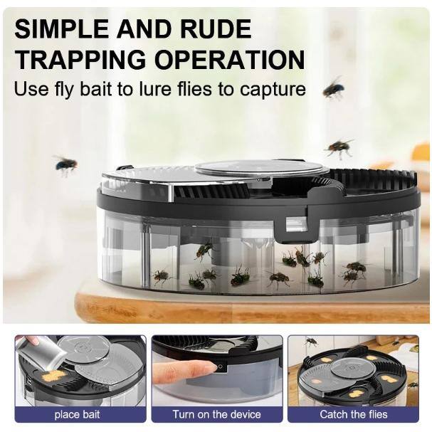 Upgraded USB Indoor/Outdoor Fly Insect Trap with 5-Pcs. Flycatcher Baits Insect Pest Catching Safety Fly Trap White - Hercitys