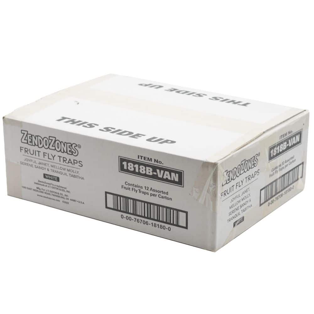 ZendoZones Fruit Fly Traps, 12 Assorted Fruit Fly Traps with White Base - Hercitys