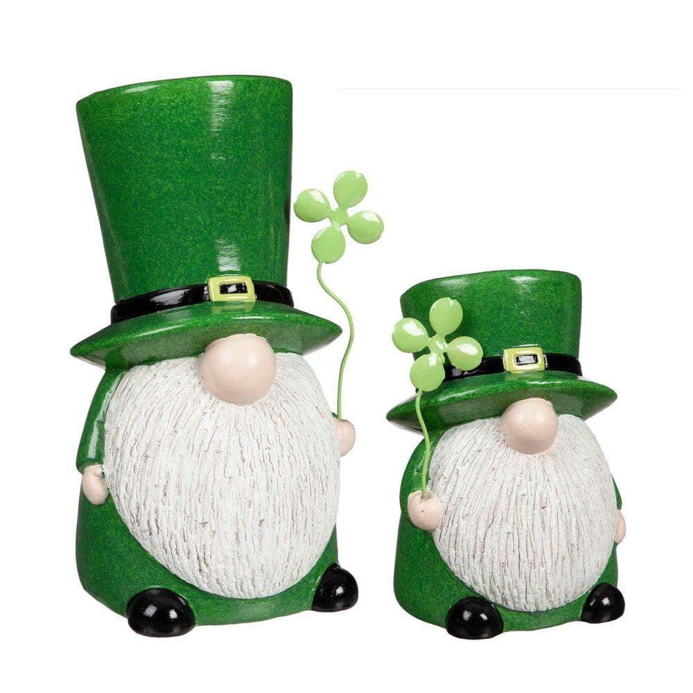 9 in. Terracotta St. Patrick’s Day Gnome Table Decor (2-Pack) - Hercitys