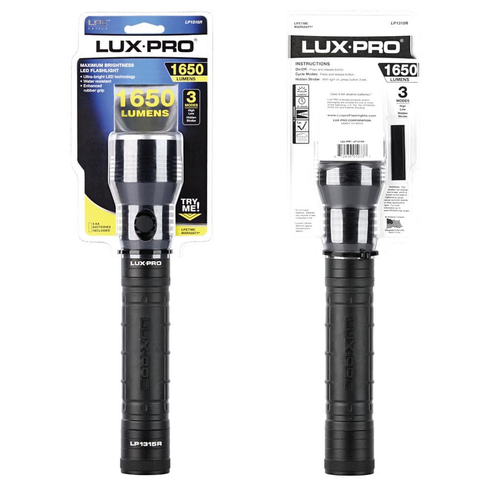 High Output 1650 Lumens LED Flashlight with TackGrip - Hercitys