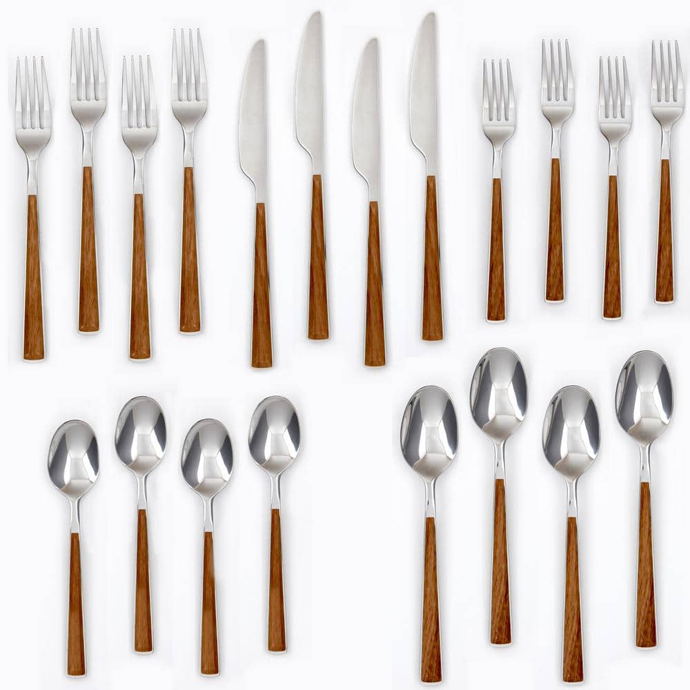 Esben 20-Piece Silver 18/0-Stainless Steel Flatware Set (Service for 4) - Hercitys