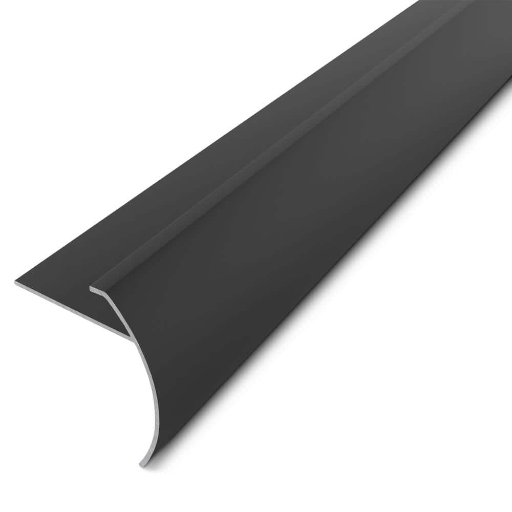 Matte Black 8 mm x 74in.  Aluminum Stair Nosing  Floor Transition Strip - Hercitys