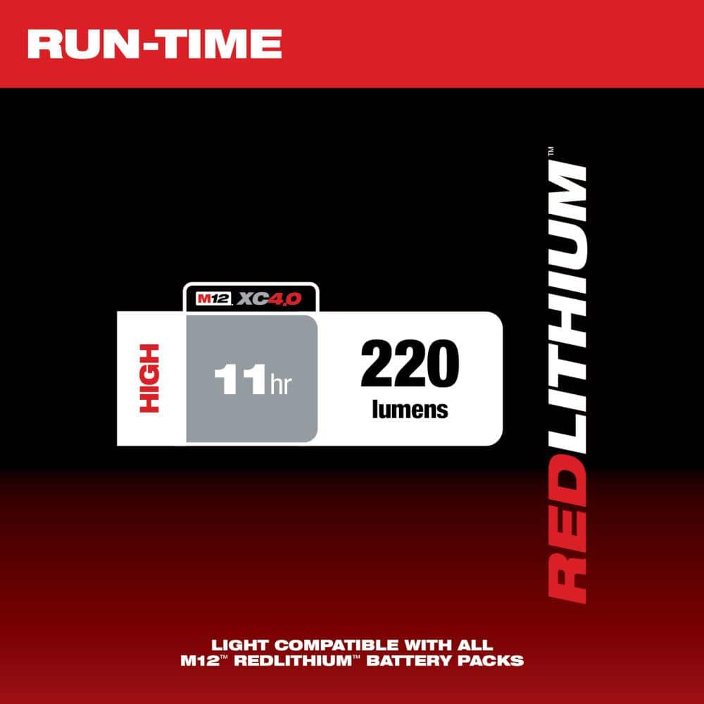 M12 12-Volt Lithium-Ion Cordless 220-Lumen LED Stick Light (Tool-Only) - Hercitys