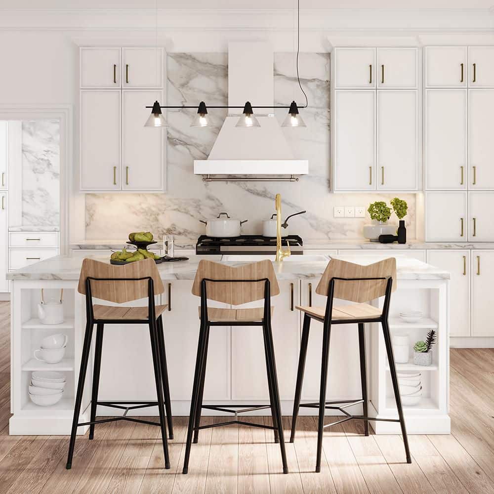 Franklin 27 in. W x 12 in. D x 36 in. H Assembled Plywood Wall Kitchen Cabinet in Vesper White with Soft Close - Hercitys