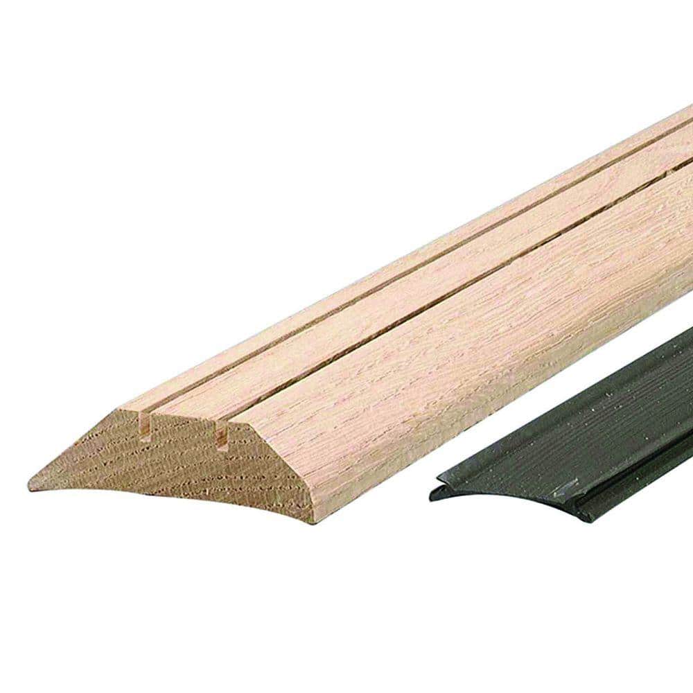 High 3-1/2 in. x 64 in. Unfinished Hardwood Threshold with Flexible Vinyl Seal - Hercitys