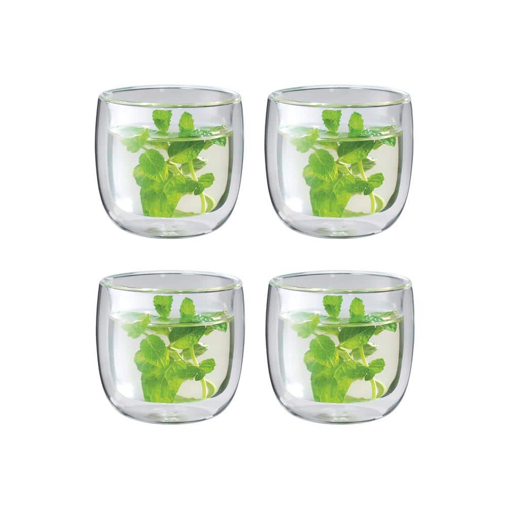 Sorrento 4-pc Double-Wall Glass Tea Cup Set - Hercitys