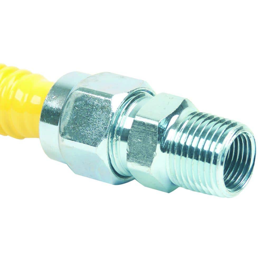 ProCoat 1/2 in. MIP x 1/2 in. MIP x 72 in. Stainless Steel Gas Connector 5/8 in. O.D. (86,000 BTU) - Hercitys