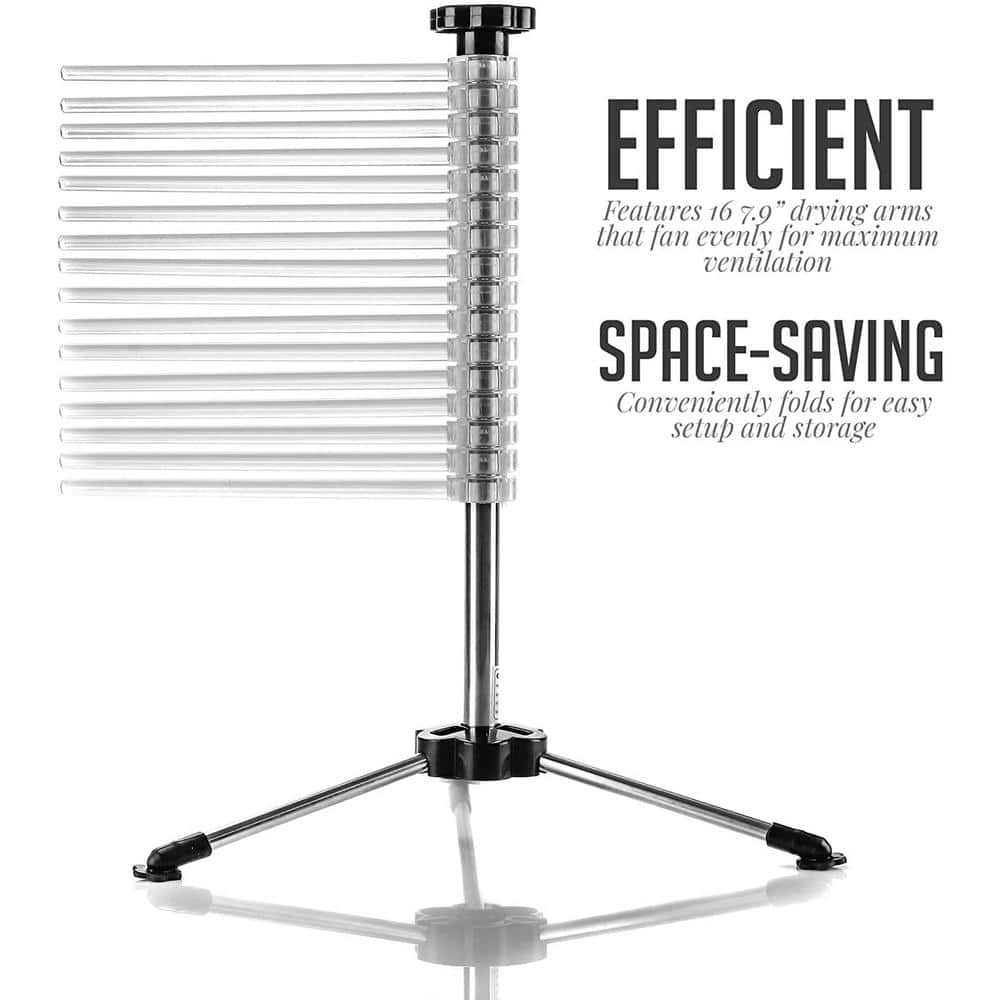 BPA-Free Acrylic Spiral Drying Rack Wand, Pasta Maker Accessories, 3-Legged Sturdy Base (ACPPA900C) - Hercitys