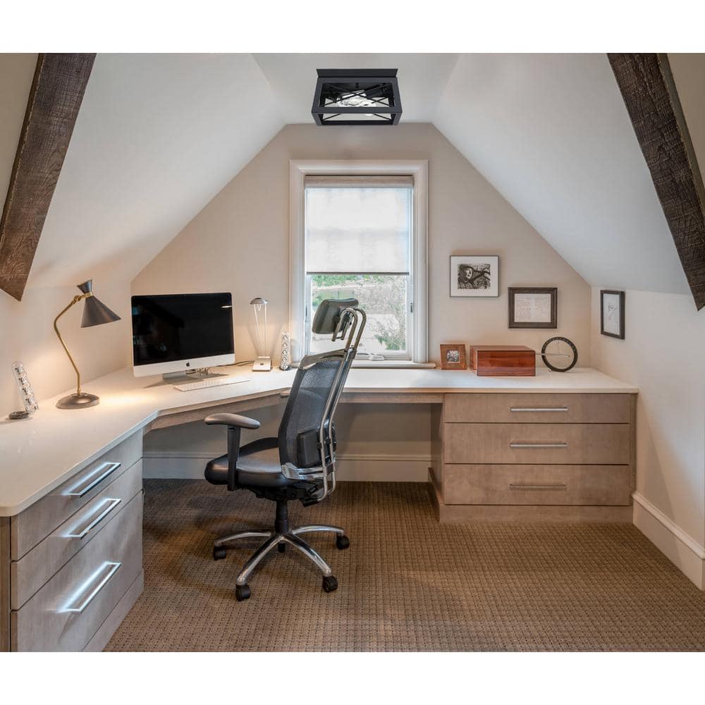 Mousse 12 in. W. 2-Light Flush Mount with Matte Black finish - Hercitys