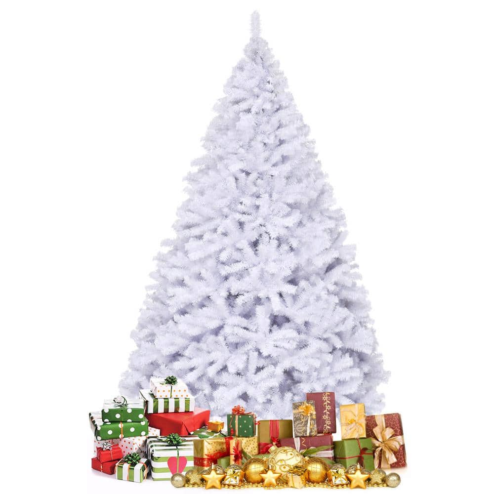 9 ft. White Artificial Christmas Tree Classic Pine Tree PVC Material Thicken Tips - Hercitys