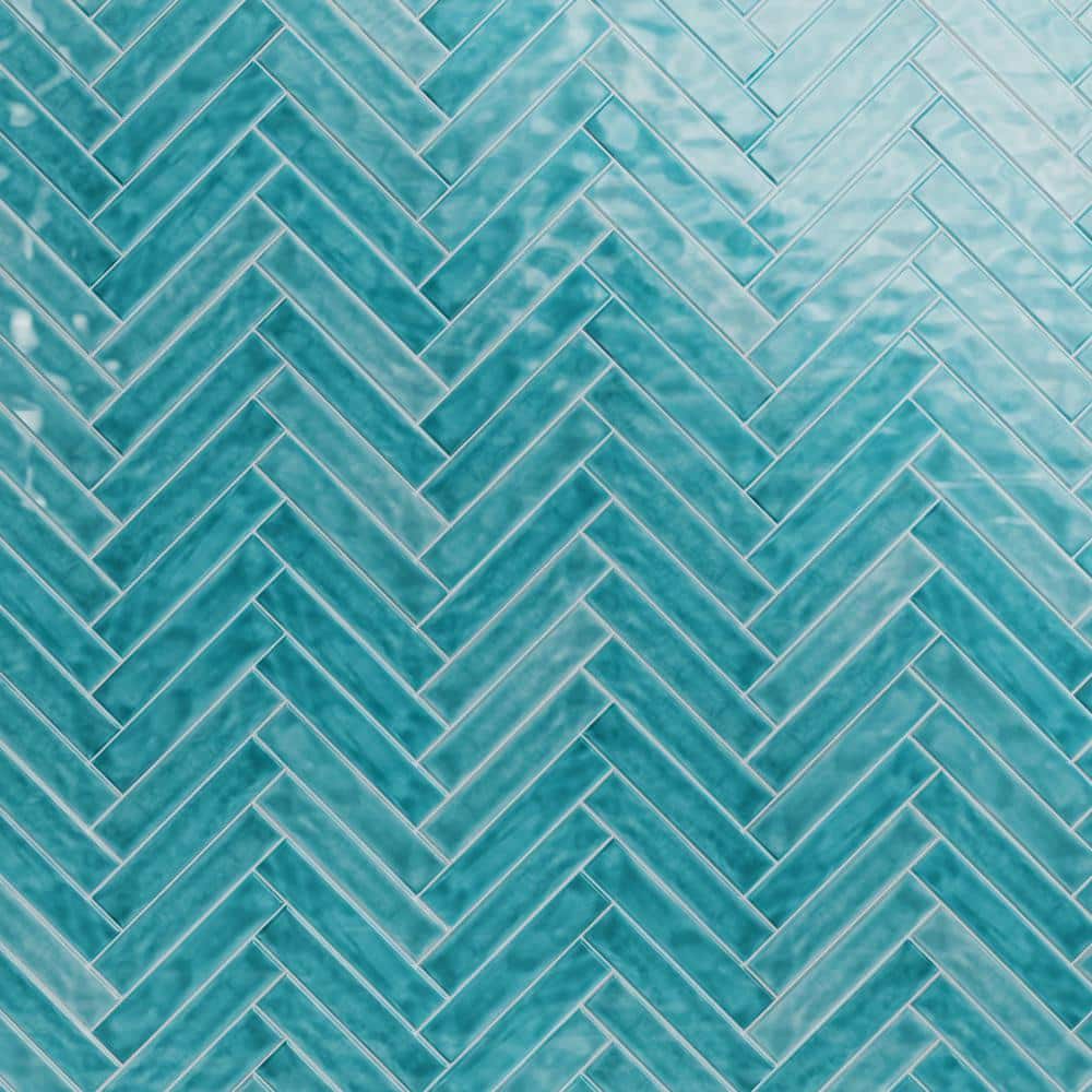 Newport Turquoise 2 in. x 10 in. x 11mm Polished Ceramic Subway Wall Tile (40 pieces / 5.38 sq. ft. / box) - Hercitys