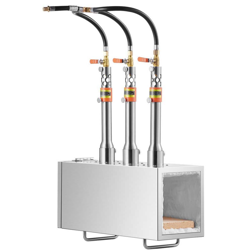 Portable Propane Forge, 3-Burner Farrier Forge, 2600°F Tool and Knife Making Blacksmithing Gas Forge, Large Capacity - Hercitys