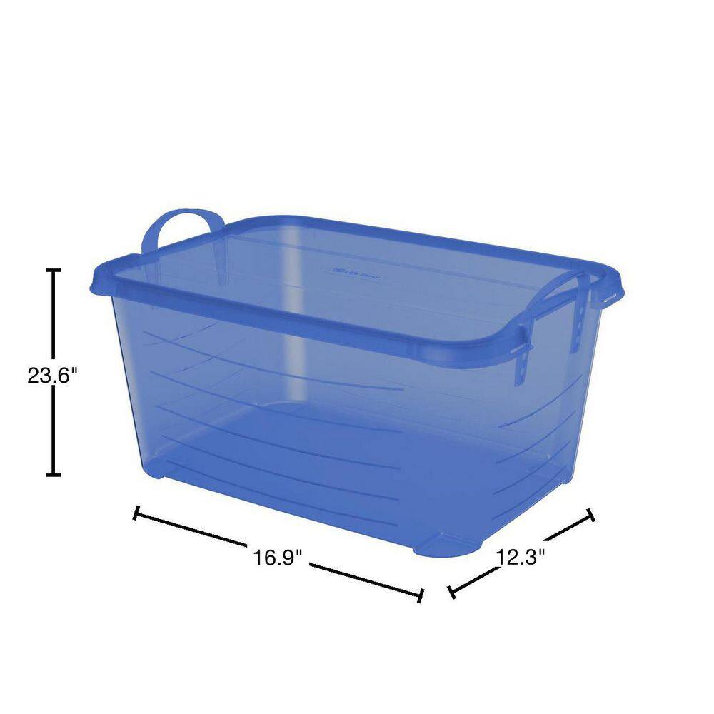 Blue Closet Organization and Storage Box Container, 55 Qt. (4-Pack) - Hercitys