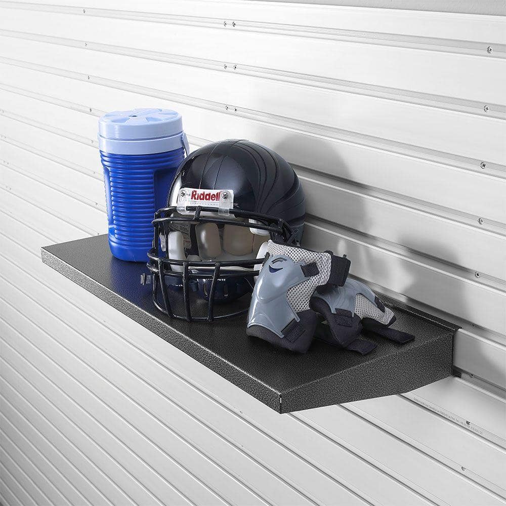 Premier Series 12 in. x 30 in. Metal Garage Wall Shelving in Hammered Granite - Hercitys