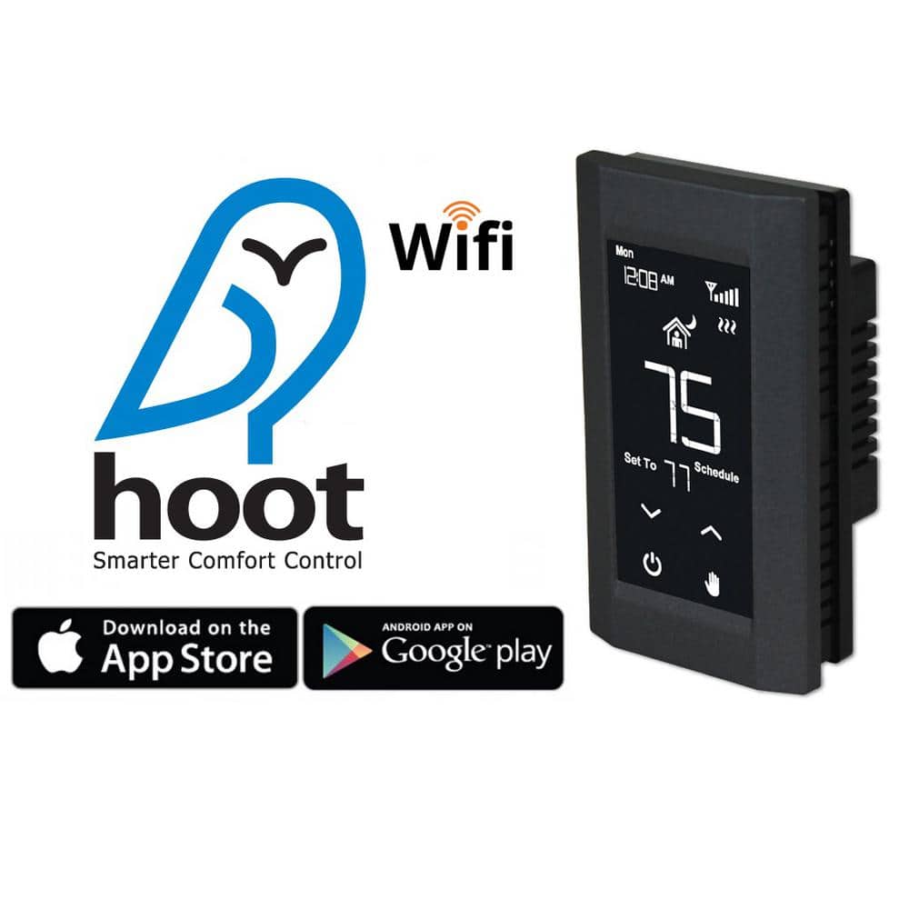 Hoot WiFi Line Voltage Programmable Thermostat, 120/208/240V, Single Pole - Hercitys