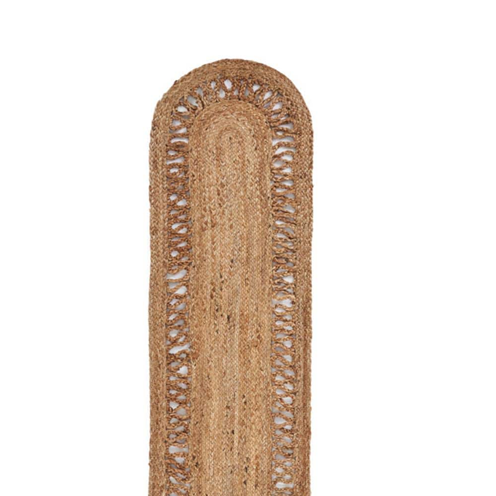 Natural Brown 16 in. x 80 in. Braided Organic Jute Table Runner - Hercitys