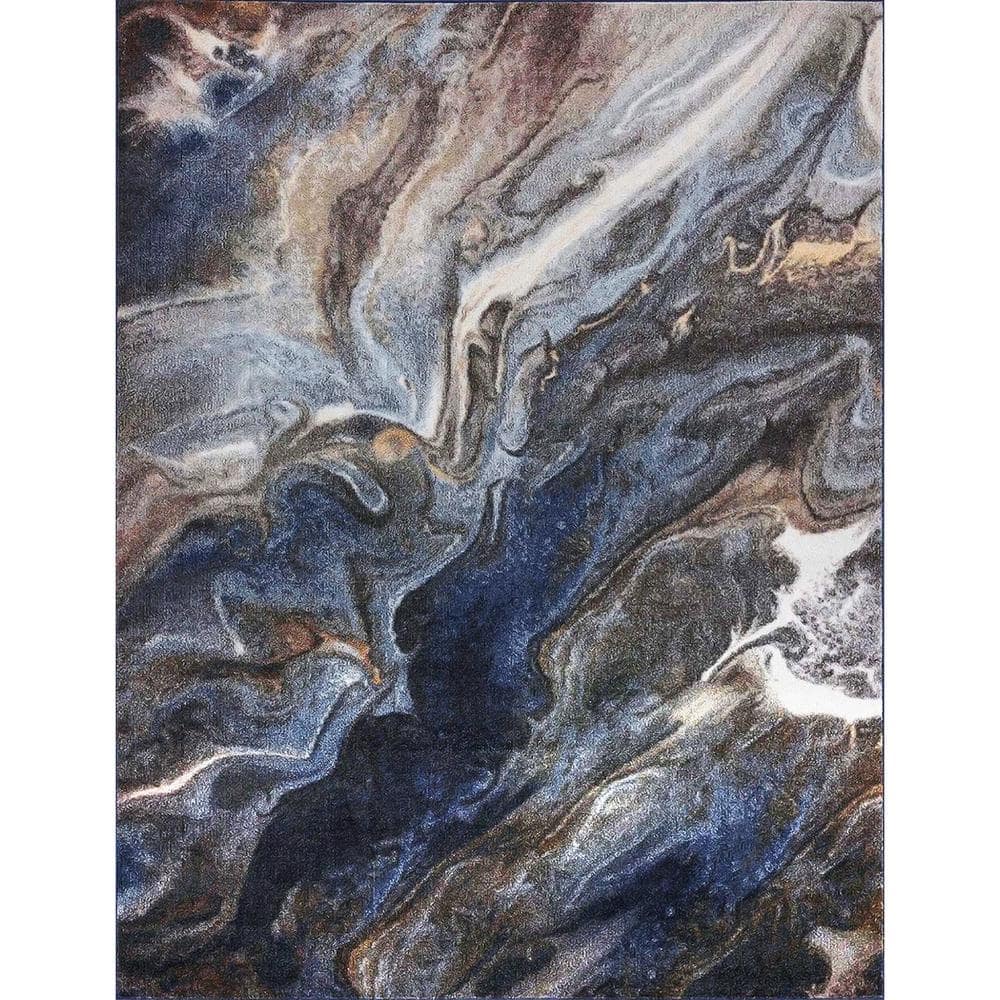 Reina Abstract Orange 5 ft. x 7 ft. Indoor Area Rug - Hercitys