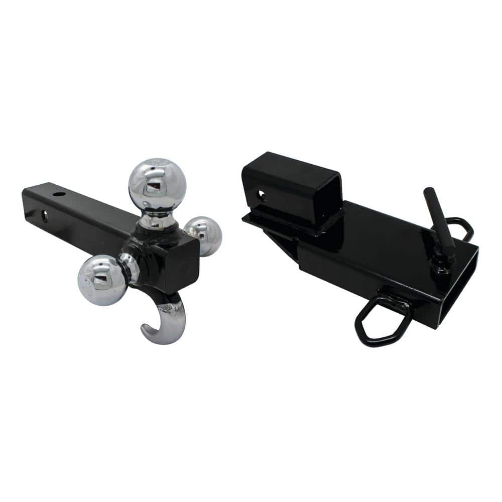 Clamp-On Forklift Hitch 2 in. Receiver with Tri-Ball Hitch and Tow Hook - Hercitys