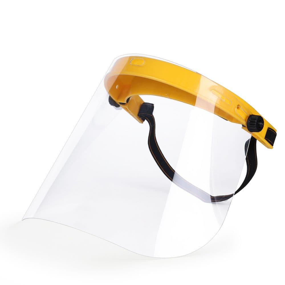 Yellow, Reusable Facial Protection Clear Face Shield (1-Pack) - Hercitys