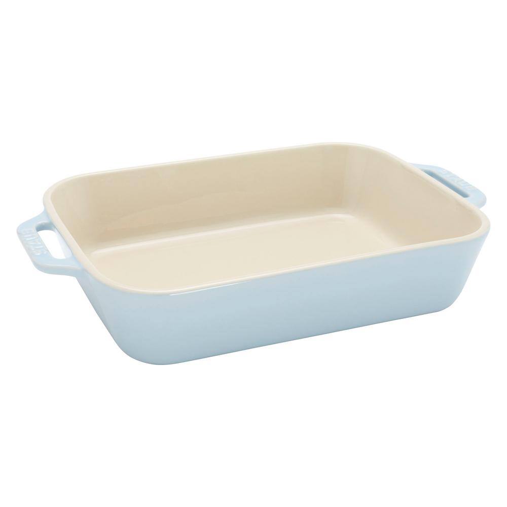 Stoneware 3-Piece Rectangular Baking Dish Set-Macaron Light Blue - Hercitys