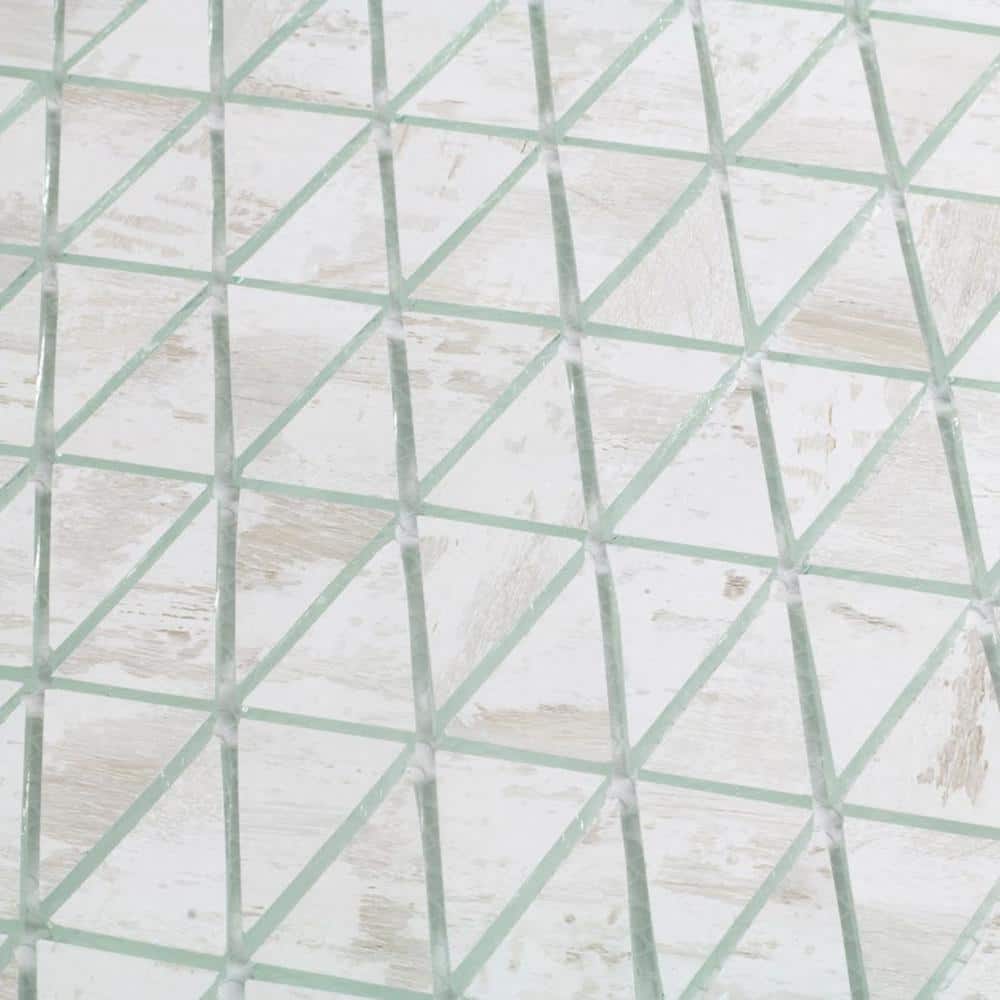 Nature Birch Wood White 12 in. x 12 in. Triangle Wood Look Glass Mosaic Wall Tile (10 Sq. Ft./Sheet) - Hercitys