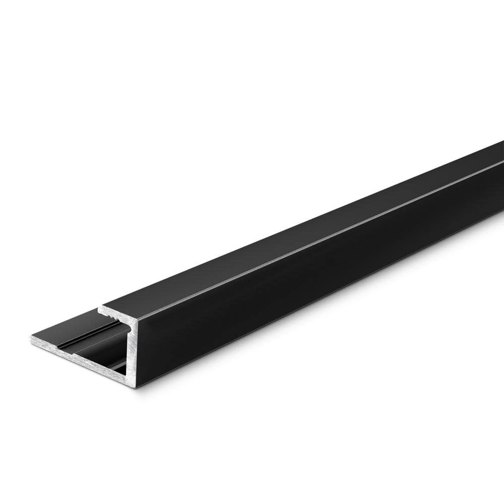 Matte Black 8 mm x 84 in. Aluminum Square Cap Floor Transition Strip - Hercitys