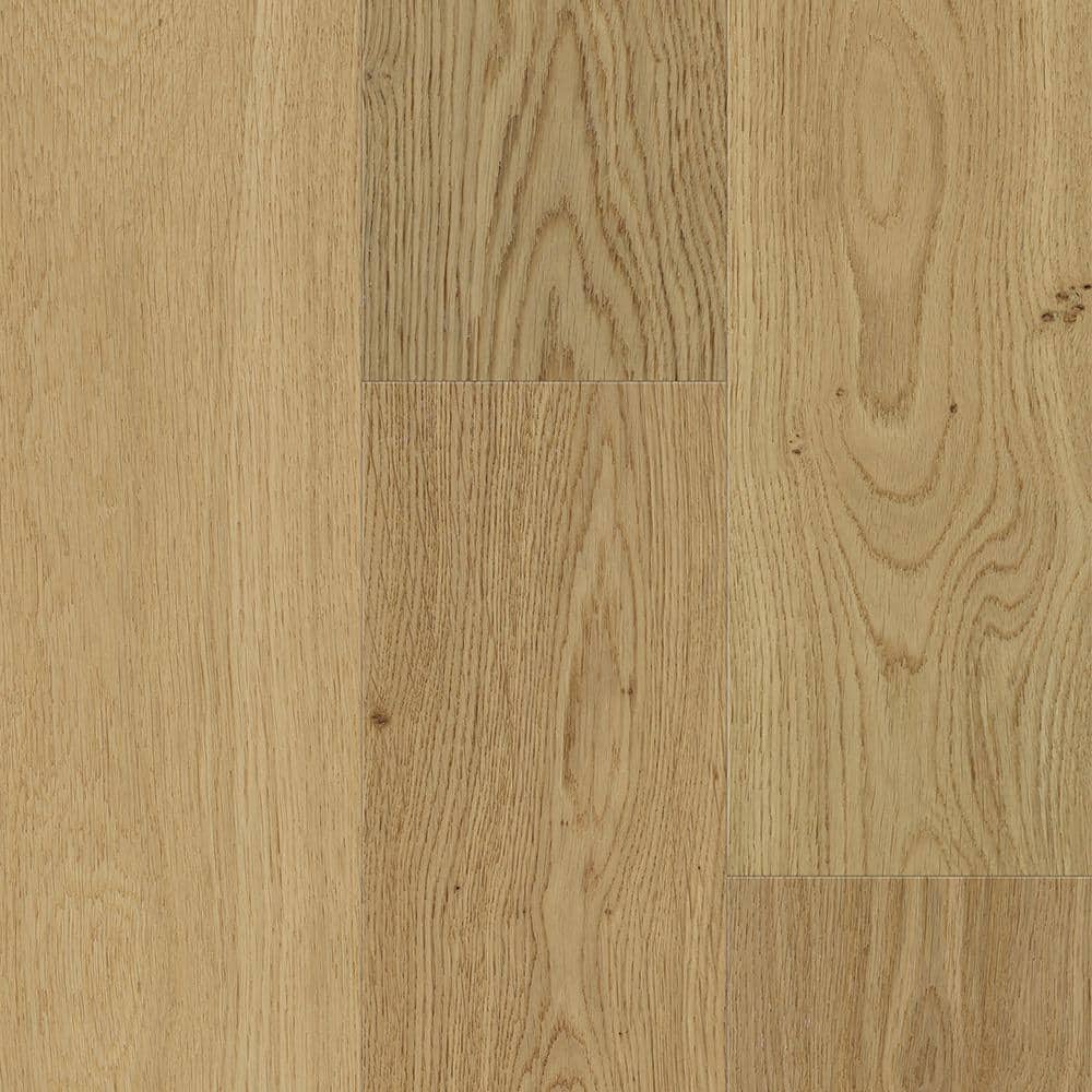 Sand Natural Oak White Oak 1/4 in. T x 6.5 in. W Click Lock Wire Brushed Engineered Hardwood Flooring (21.7 sq.ft./case) - Hercitys