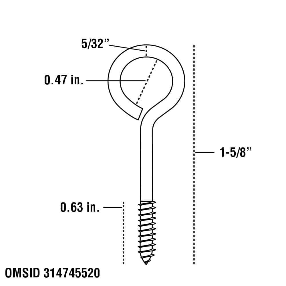Screw Eye 5/32 in. x 1-5/8 in. Z CP - Hercitys