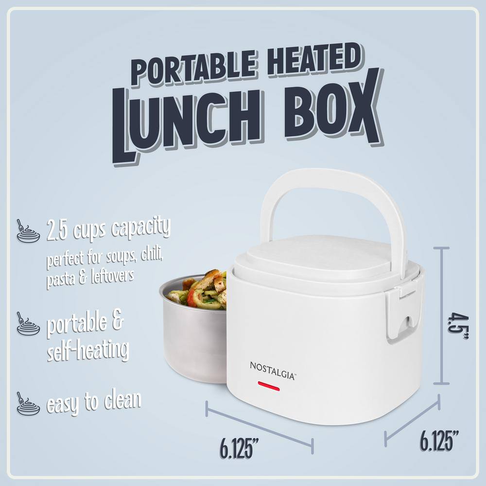 White 20 oz. Portable Heated Lunch Box - Hercitys