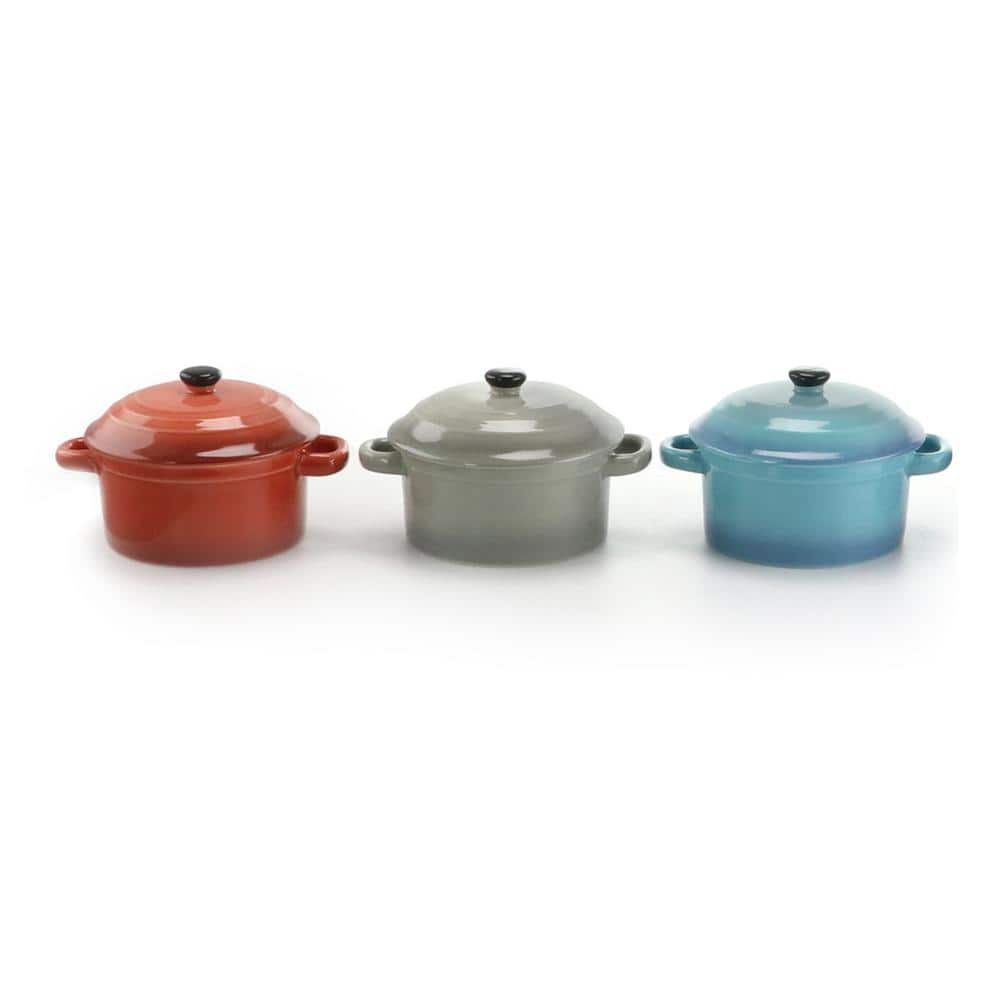 Pembury 3-Piece 9.6 oz. Assorted Colors Casserole (Set of 3) - Hercitys