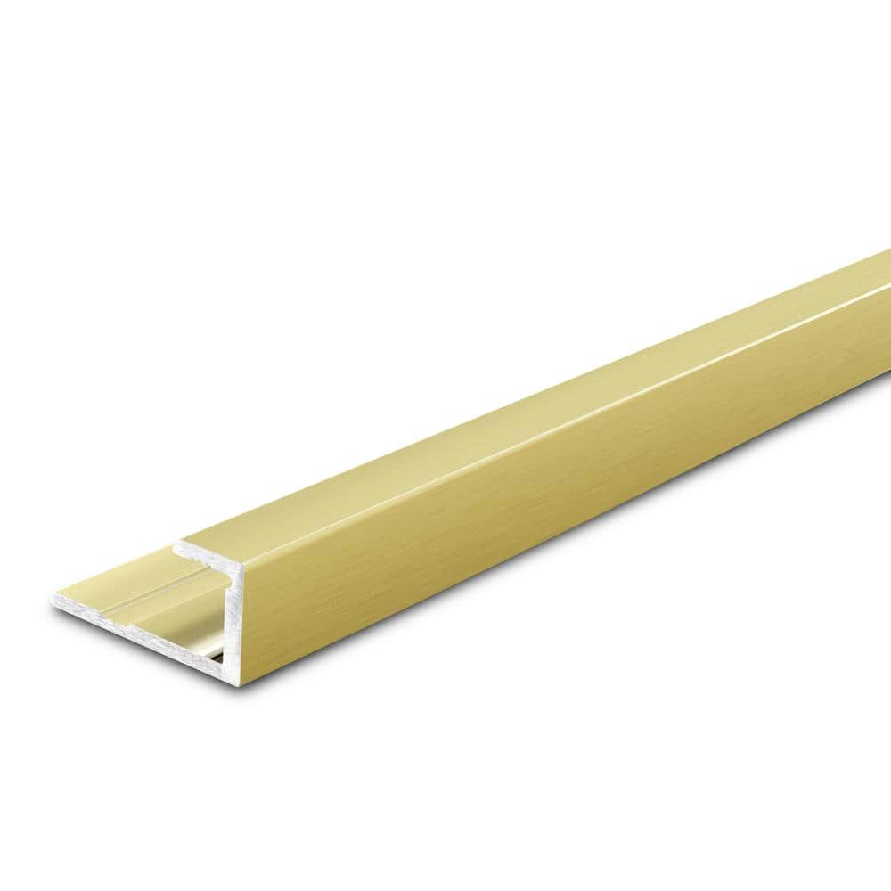 Satin Gold 5.5 mm x 84 in. Aluminum Square Cap Floor Transition Strip - Hercitys