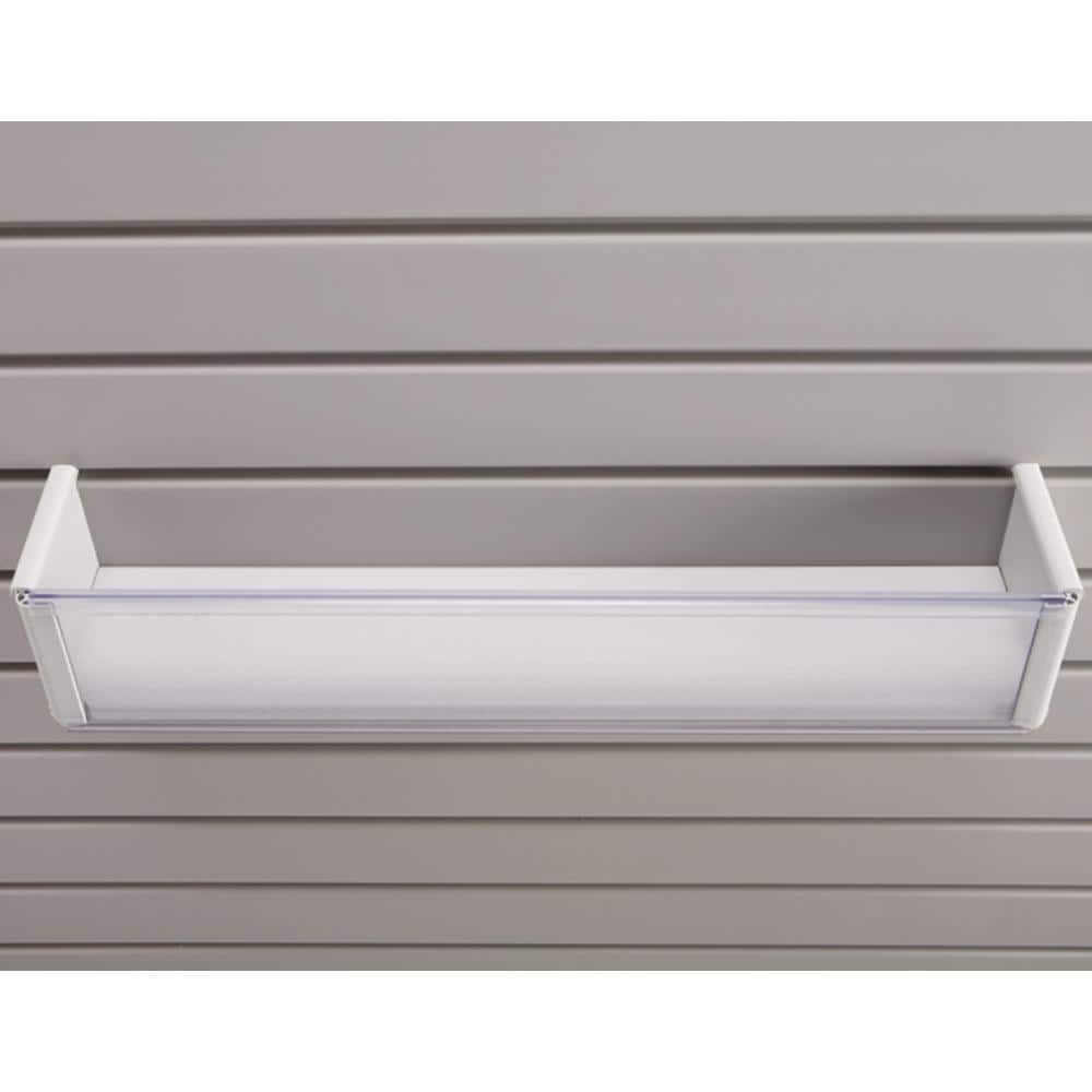 Plastic 4 in. x 20 in. Slat Wall Basket in White - Hercitys