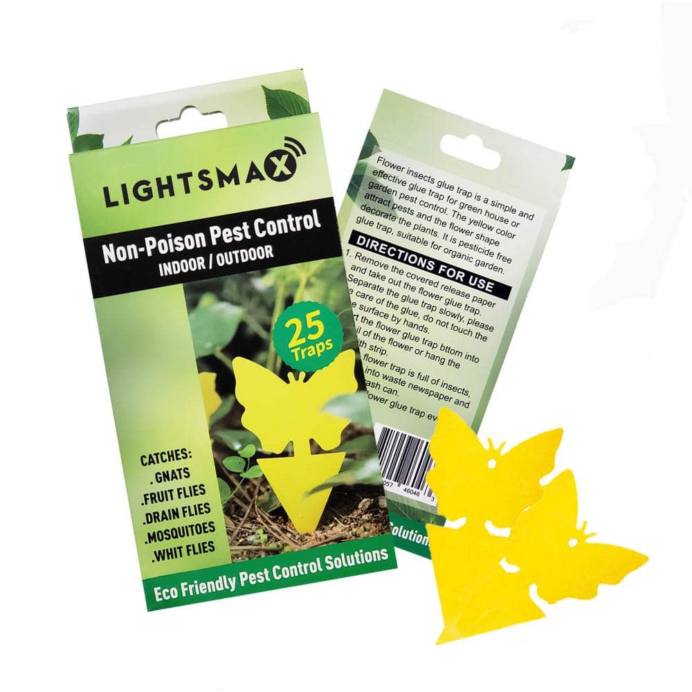 Yellow Sticky Bug Traps for White Flies Mosquitos Fungus Gnats (25-Pack) - Hercitys