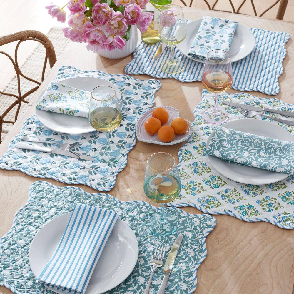 Company Cotton 19 in. W x 19 in. H Multi Blue Napkin (Set of 4) - Hercitys