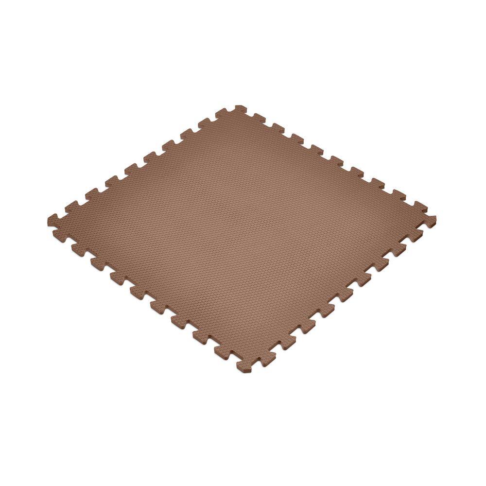 Brown 24 in. x 24 in. EVA Foam Non-Toxic Solid Color Interlocking Tiles (72 sq. ft. – 18 tiles) - Hercitys
