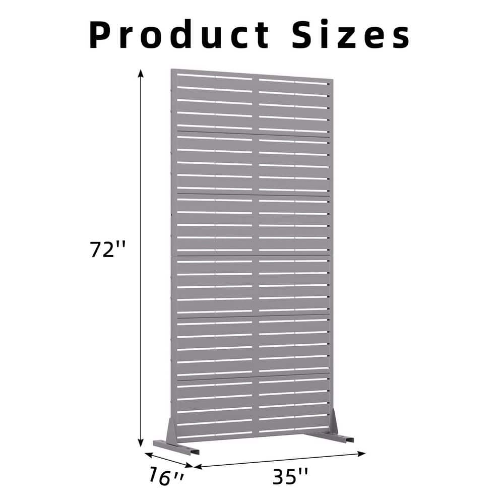 72 in. x 35 in. Gray Galvanized Steel Garden Fence - Hercitys