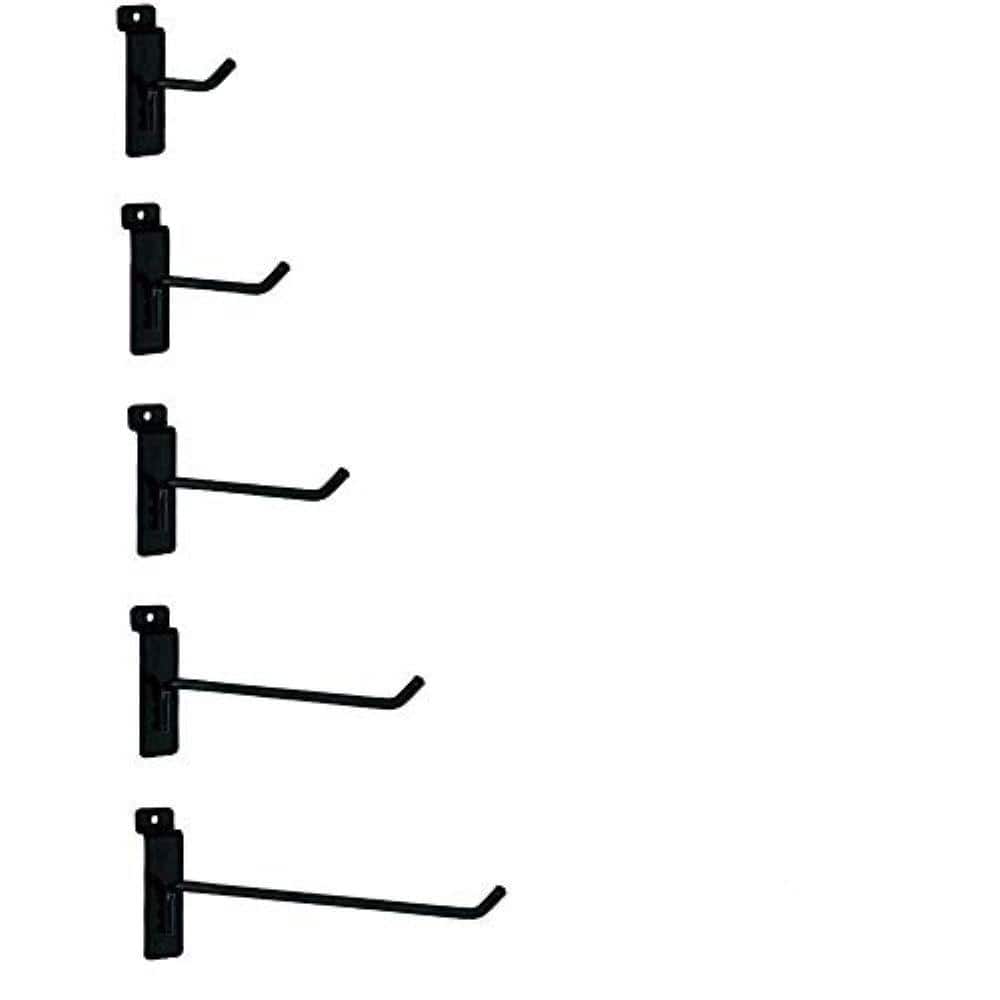 Slatwall Hooks – Combo Pack of 25 Size Peg Hooks for Slatwall – 5 of Each 2 in., 4 in., 6 in., 8 in. and 10 in. Hooks - Hercitys