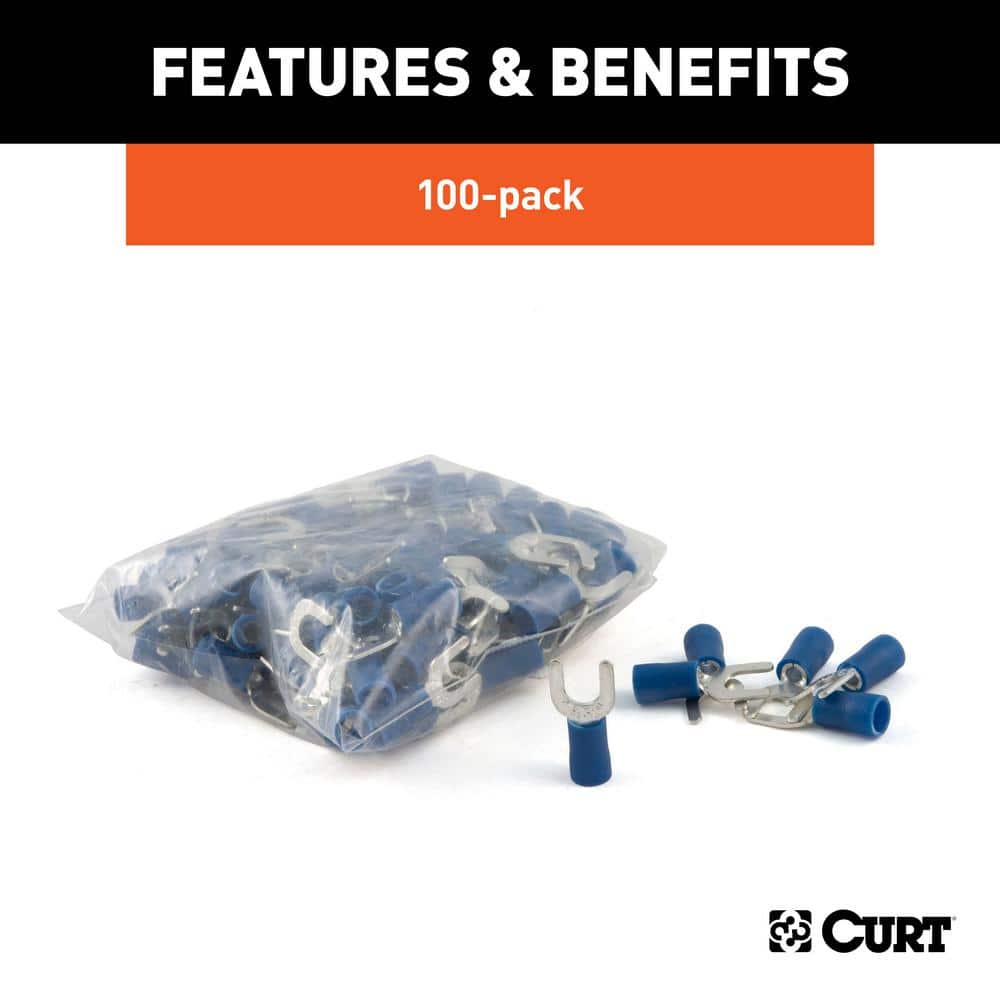 Spade Terminals (16-14 Wire Gauge, #10 Stud Size, 100-Pack) - Hercitys