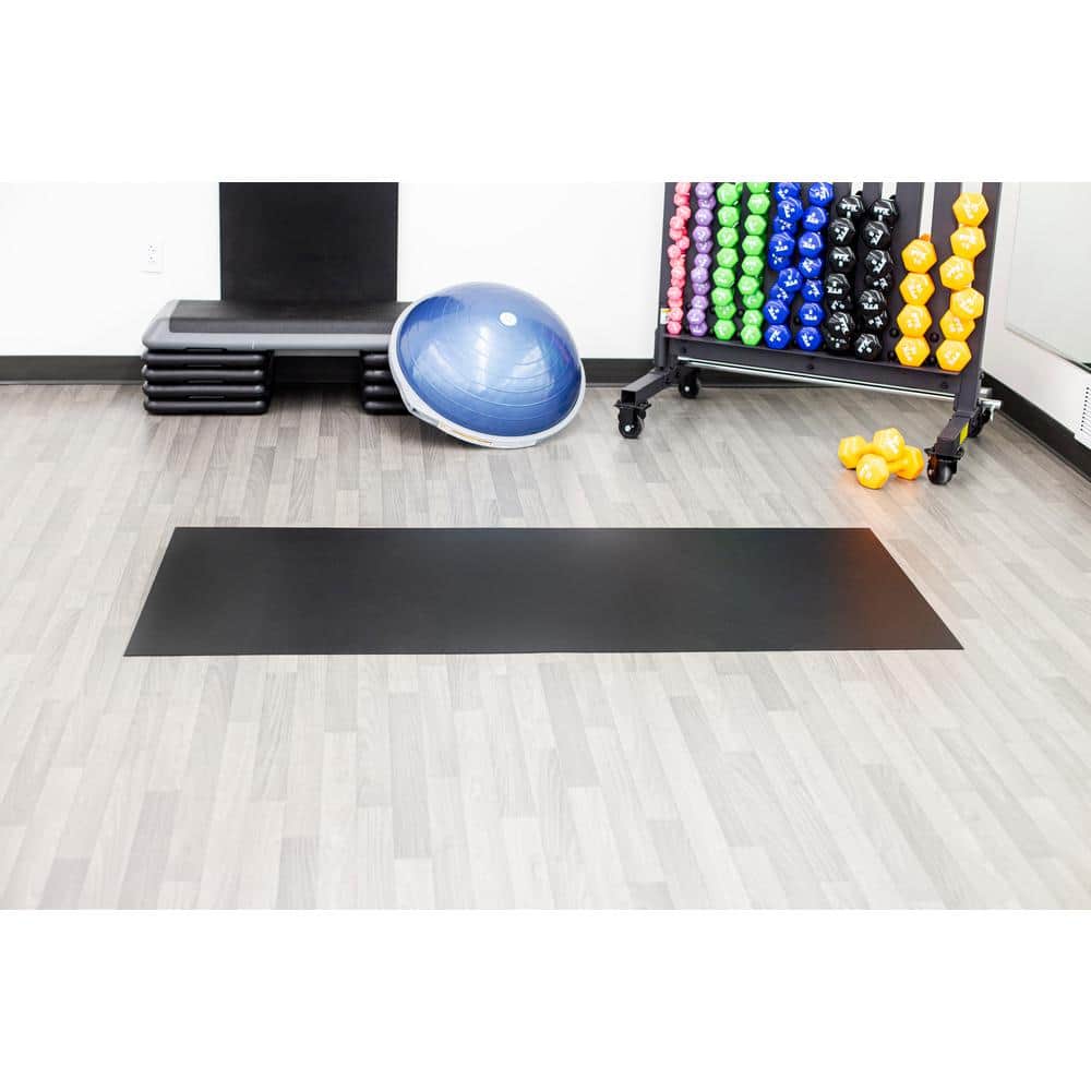 Midnight Black 32 in. x 72 in. Polyvinyl Exercise Equipment Mat (16 sq. ft.) - Hercitys