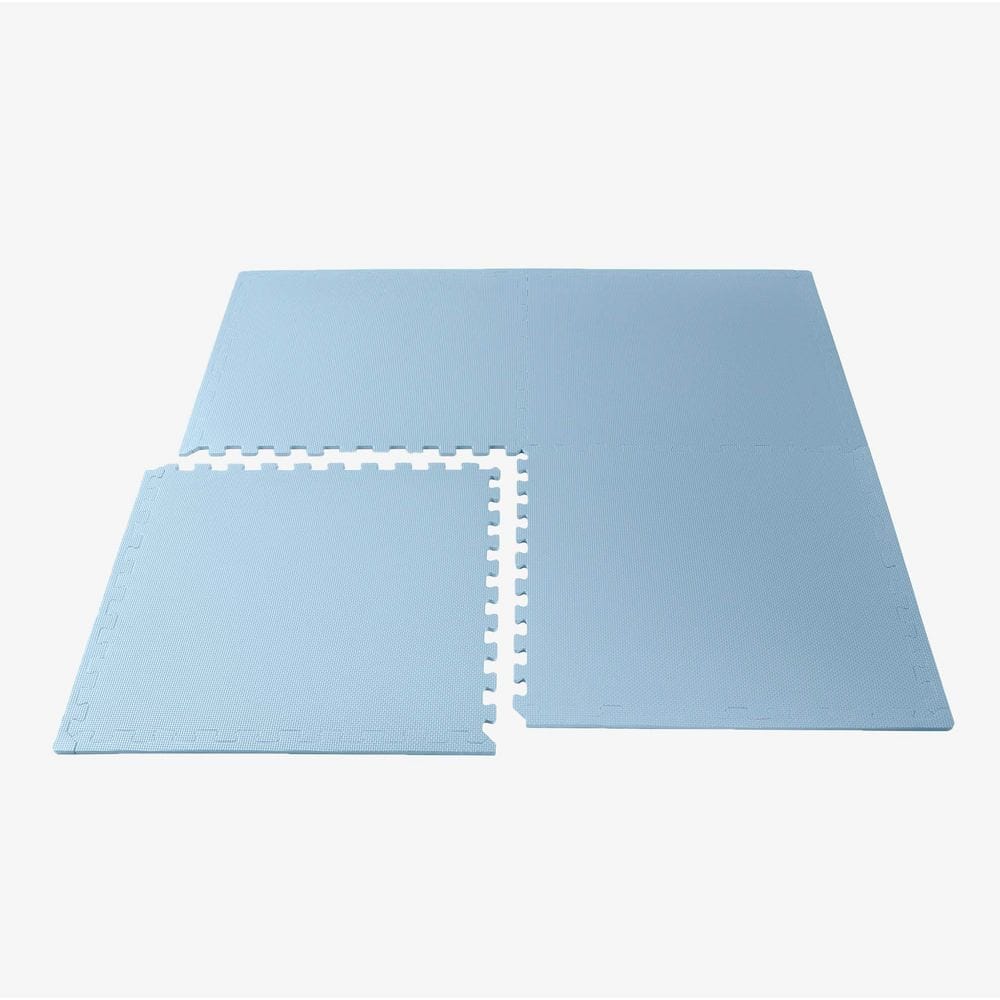 Sky Blue 24 in. W x 24 in. L x 3/8 in. T Interlocking Foam Gym Flooring Mat (6 Tiles/Pack) (24 sq. ft. ) - Hercitys