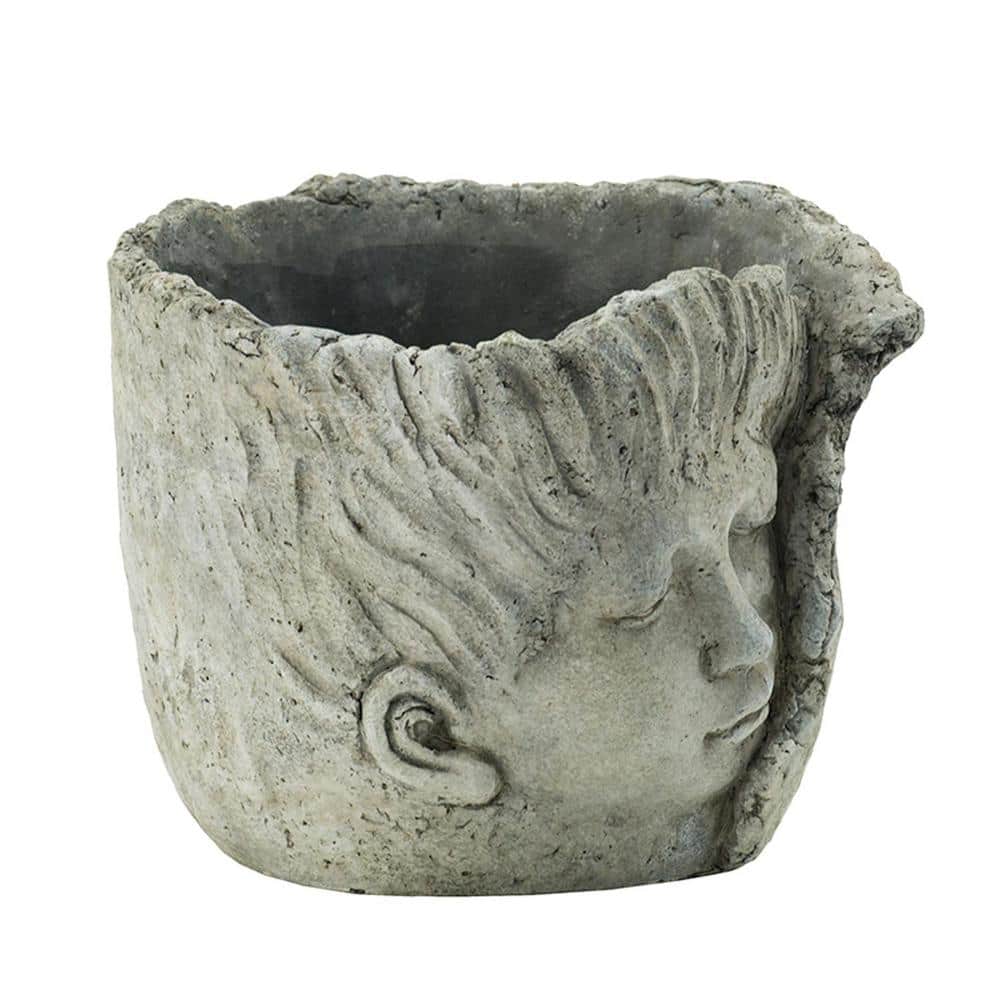 Planter 8 in. x 8 in. x 7 in. Gray Concrete Decorative Pots - Hercitys