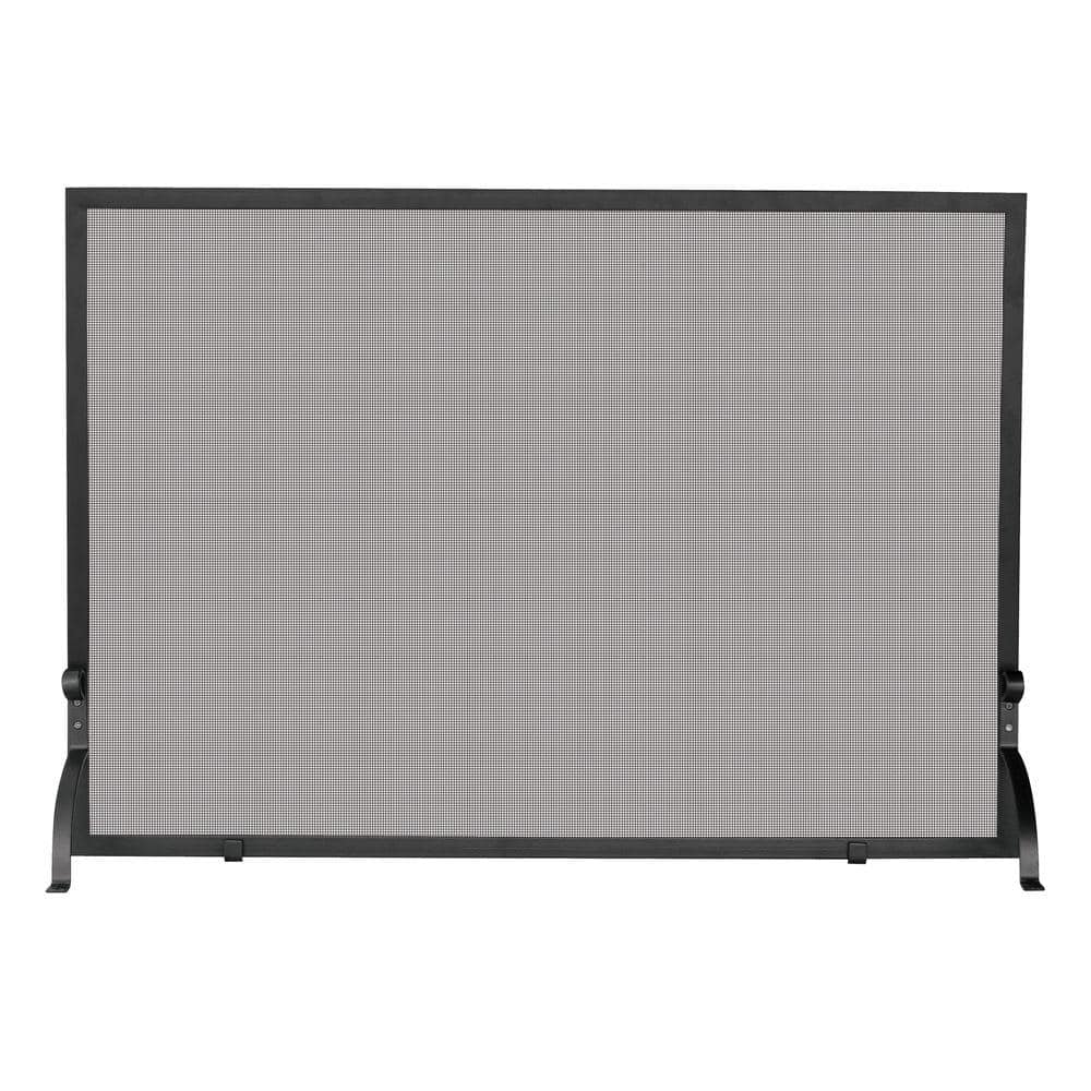 Olde World Iron 39 in. W Single-Panel Fireplace Screen with Steel Construction and Heavy Mesh - Hercitys