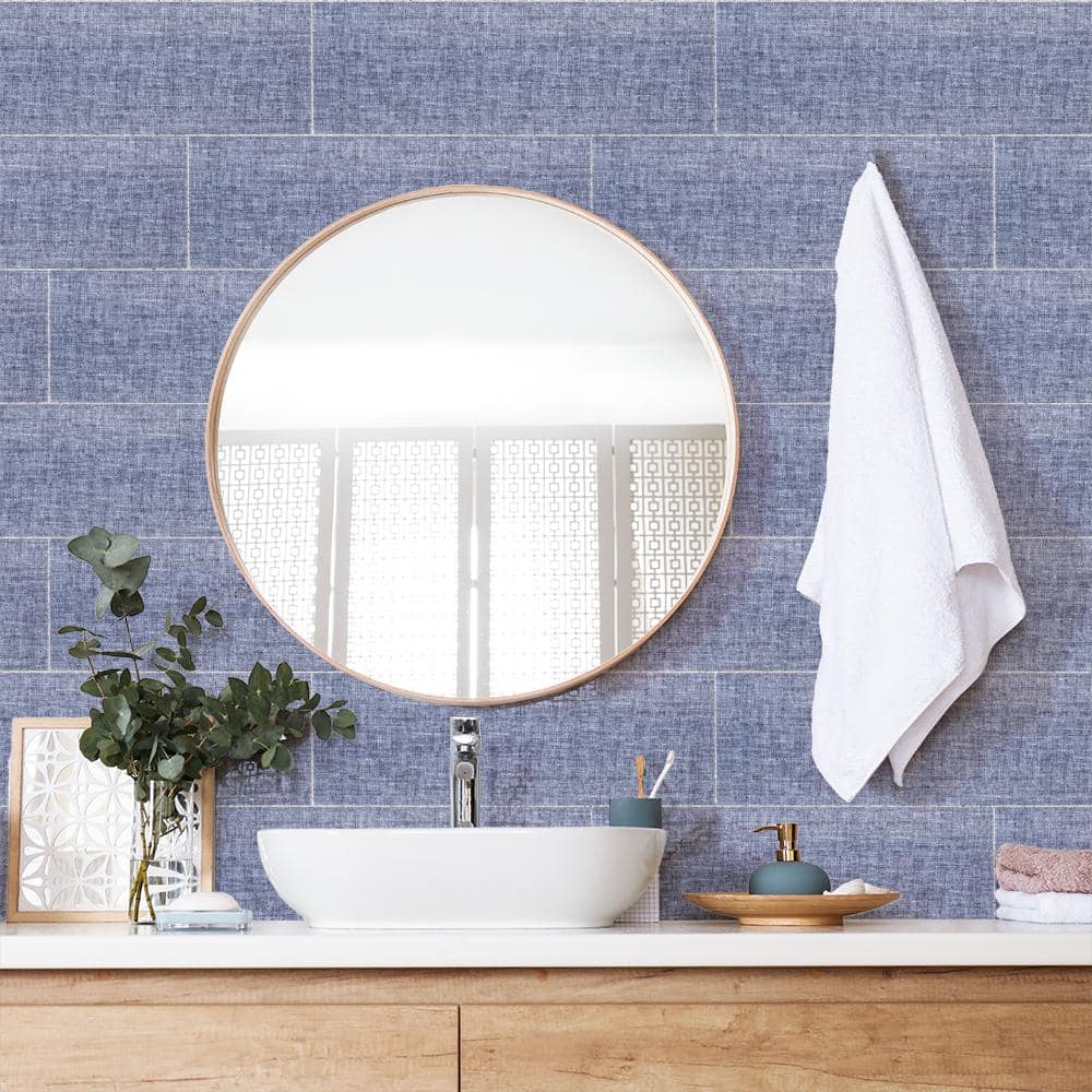 Midnight Fibers Blue 6 in. x 18 in. Glossy Ceramic Wall Tile (12.75 sq. ft. / case) - Hercitys