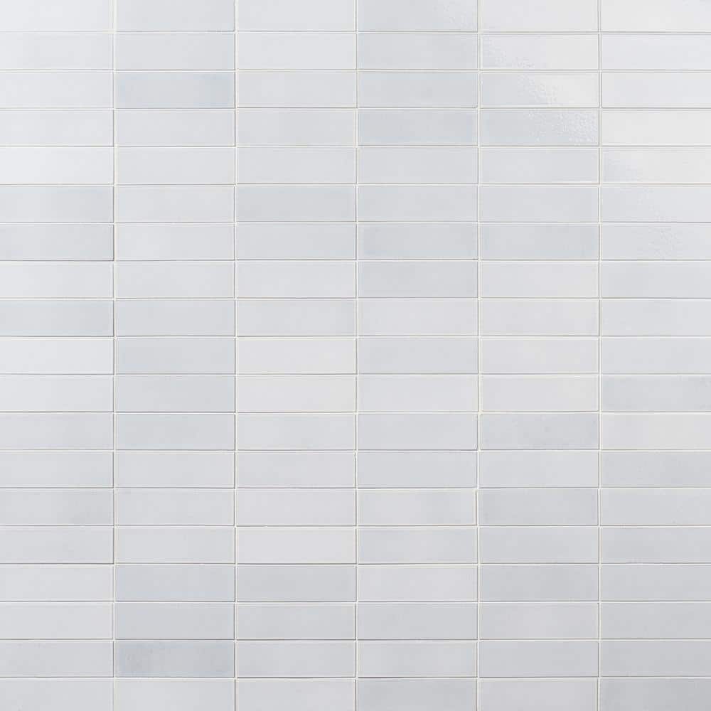 Vibe Milk White 2.36 in. x 7.87 in. Glossy Lava Stone Cement Subway Wall Tile (3.88 sq. ft./Case) - Hercitys