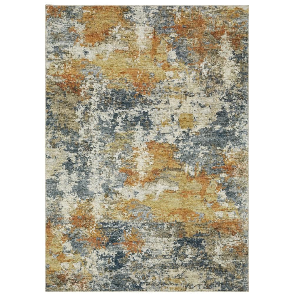 Maya Multi-Colored 5 ft. x 7 ft. Abstract Area Rug - Hercitys