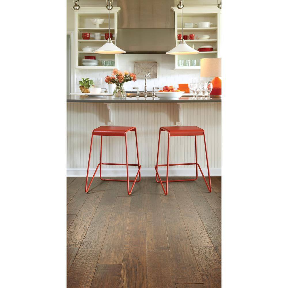 Canyon Fawn Hickory 3/8 In. T X 6.3 in. W Tongue and Groove Scraped Engineered Hardwood Flooring (30.48 sq.ft./case) - Hercitys