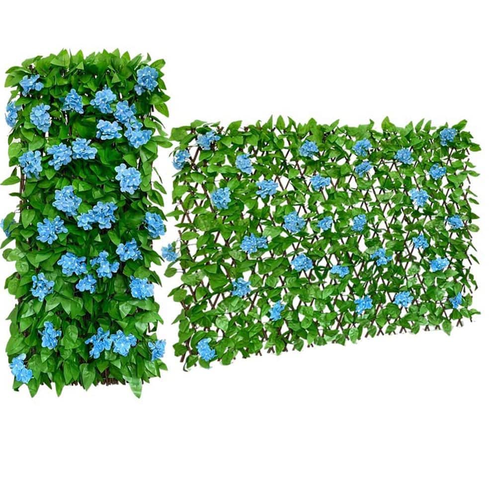 Metal Expandable Faux Ivy Privacy Screen Artificial Hedge for Outdoor Garden Wall Patio Balcony 22×120 - Hercitys