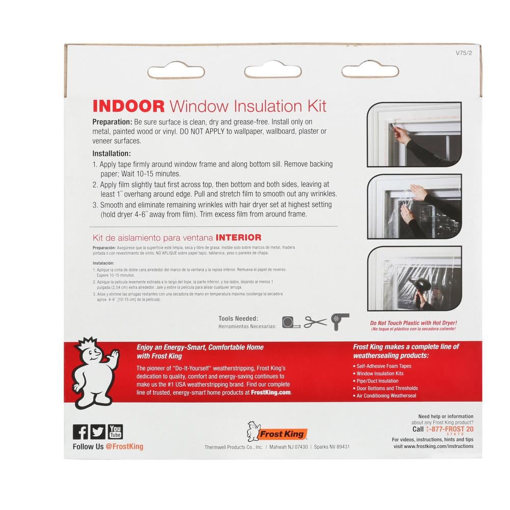 62 in. x 210 in. Polyurethane Extra-Large Shrink Window Insulation (2 per Pack) - Hercitys